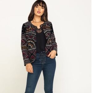 NWT Johnny Was Workshop Blair Statement Jacket Black Large